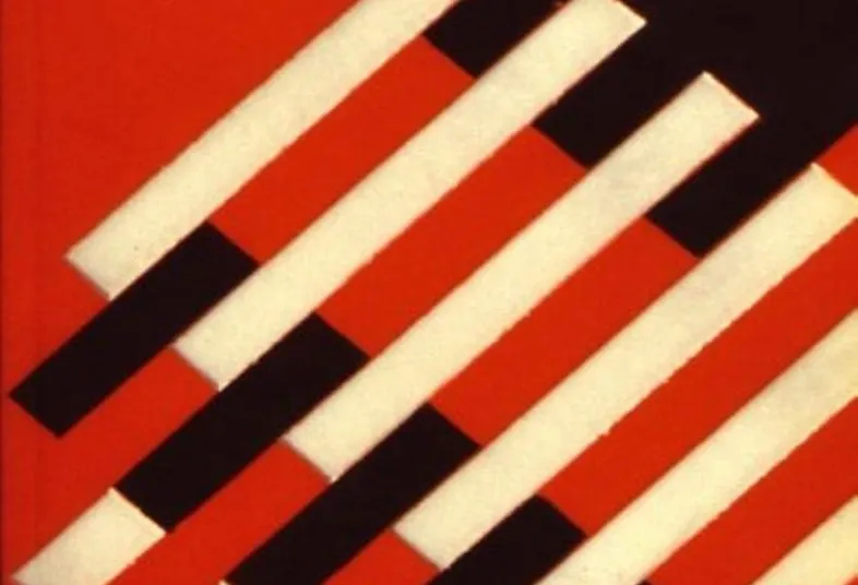 Composition graphique Bauhaus rouge, noire et beige